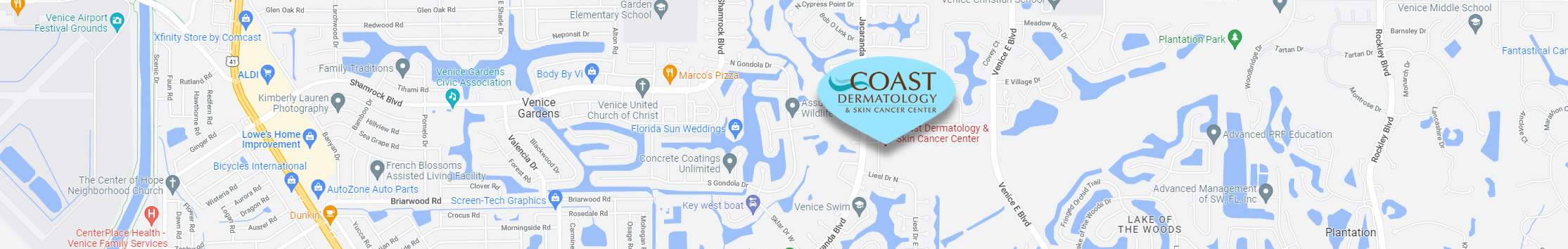 coast dermatolgy map location
