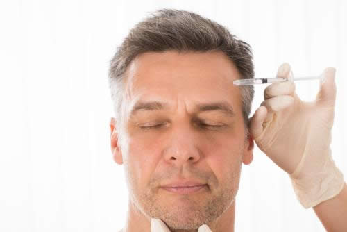 man getting botox